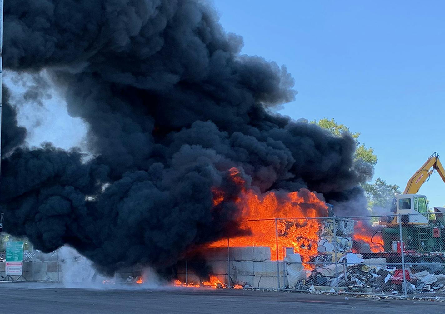 St. Paul Fire Department responded late Tuesday morning to a fire in a large debris pile in the 2500 block of Doswell Avenue.