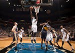 Minnesota Timberwolves forward Anthony Bennett (24) scores in the paint against the Utah Jazz in the first half. ] (Aaron Lavinsky | StarTribune) The 