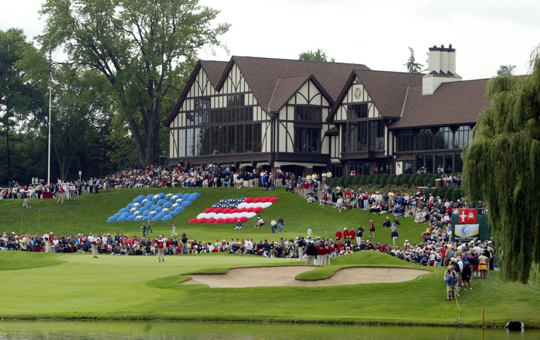 Fans for the United States and Europe peppered the hillside for the Solheim Cup in 2002 at Interlachen.