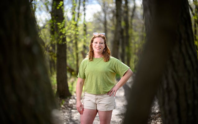 Angie Hong, on Friday at Sunfish Lake Park in Lake Elmo, has 108,000 followers on TikTok for her natural-world posts.