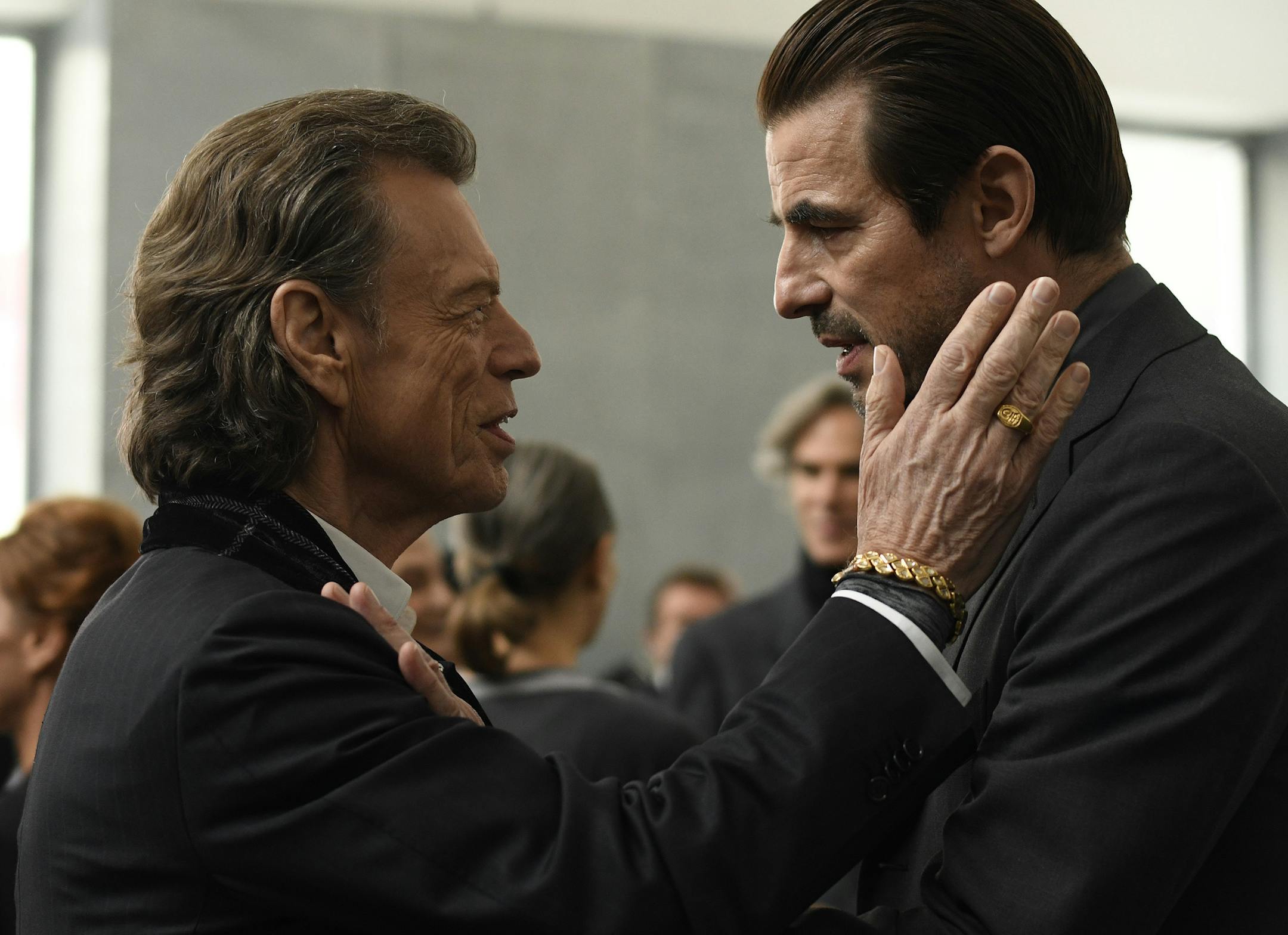 Mick Jagger and Claes Bang in "The Burnt Orange Heresy."