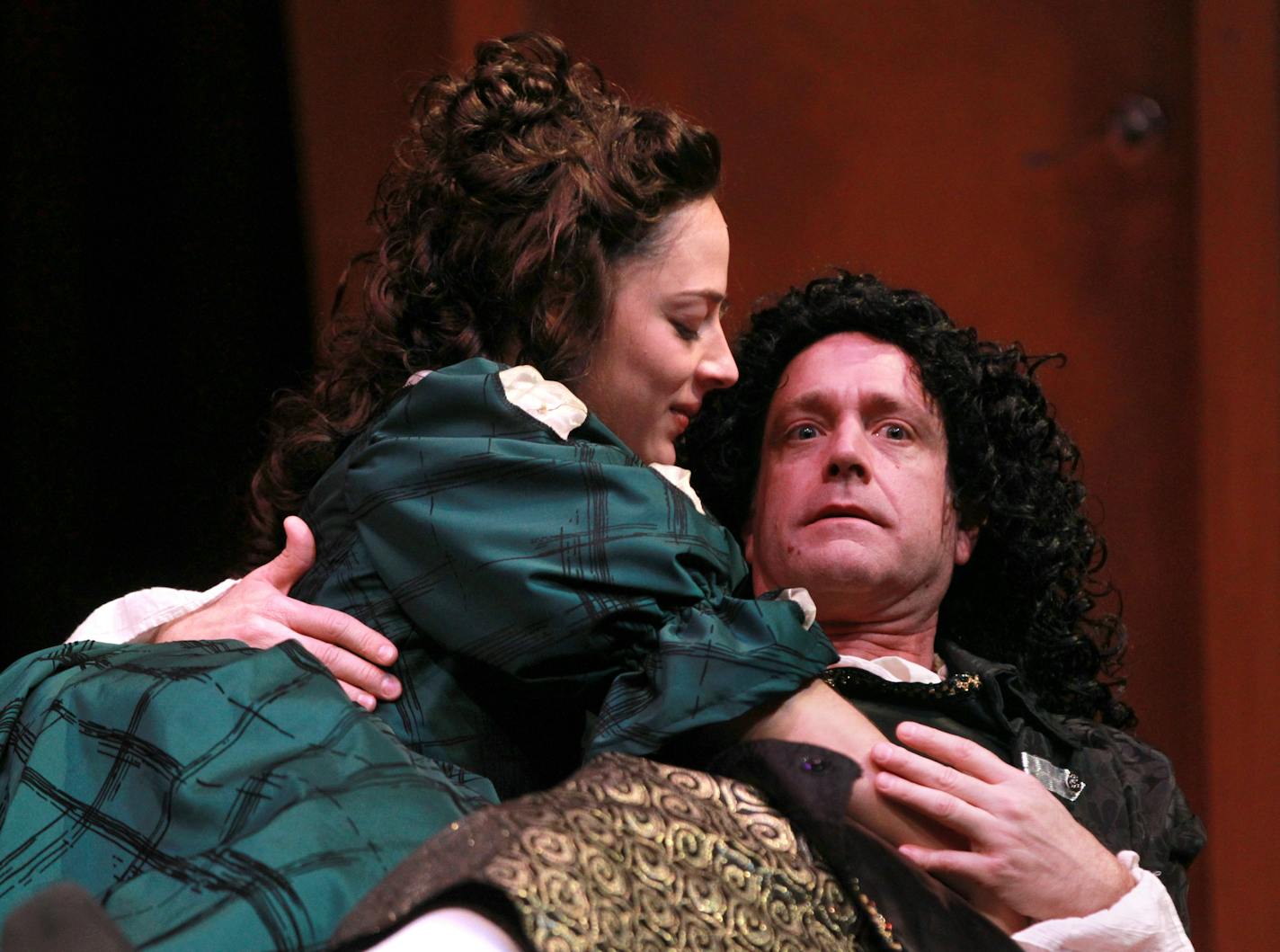 A new play at Park Square, called "Or." By Liz Duffy Adams, starring Emily Gunyou Halaas, Matt Guidry: Charles II. ] TOM WALLACE &#x2022; twallace@startribune.com _ Assignments #20027710A_ February 19, 2013_ SLUG: 879085 STAG022413_ EXTRA INFORMATION: magic saxo number is 999960 The regional Premiere of the play, OR, By Liz Duffy Adams Directed by Leah Cooper, Run: March 1-17, 2013 The cast: Emily Gunyou Halaas: Aphra Behn, Matt Guidry: Charles II, Mo Perry: Nell Gwynne. *** magic saxo number is
