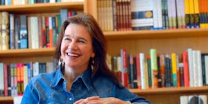 FILE - Author Louise Erdrich reflects on growing up in North Dakota and her new book "The Plague of Doves" at her store BirchBark Books in Minneapolis