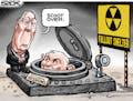 Sack cartoon: Fallout shelter for Trumpsters