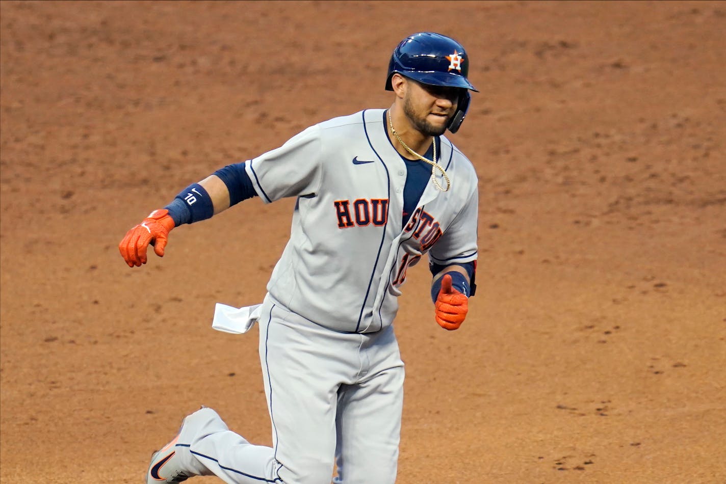 Houston's Yuli Gurriel jogged around the bases on a solo home run off Twins reliever Jorge Alcala in the sixth inning