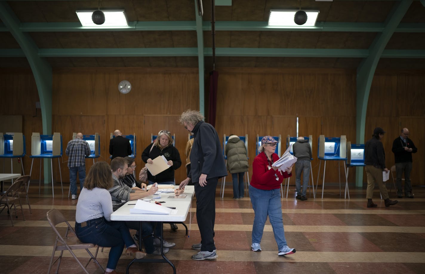 A steady stream of voters visited Minneapolis' precinct 8 polling place Tuesday.