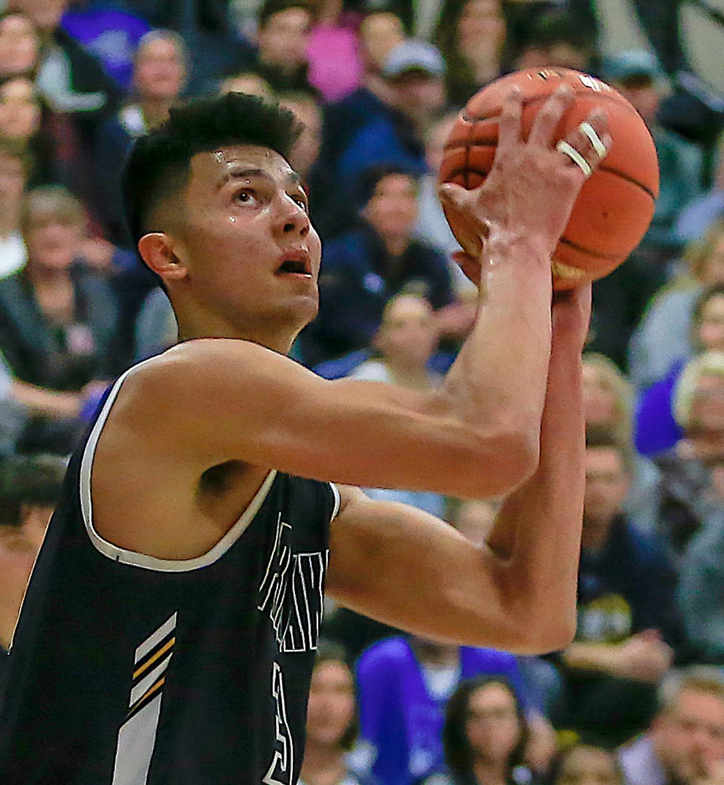 Dawson Garcia. Shakopee at Prior Lake, 12-18-18. Photo by Mark Hvidsten, SportsEngine