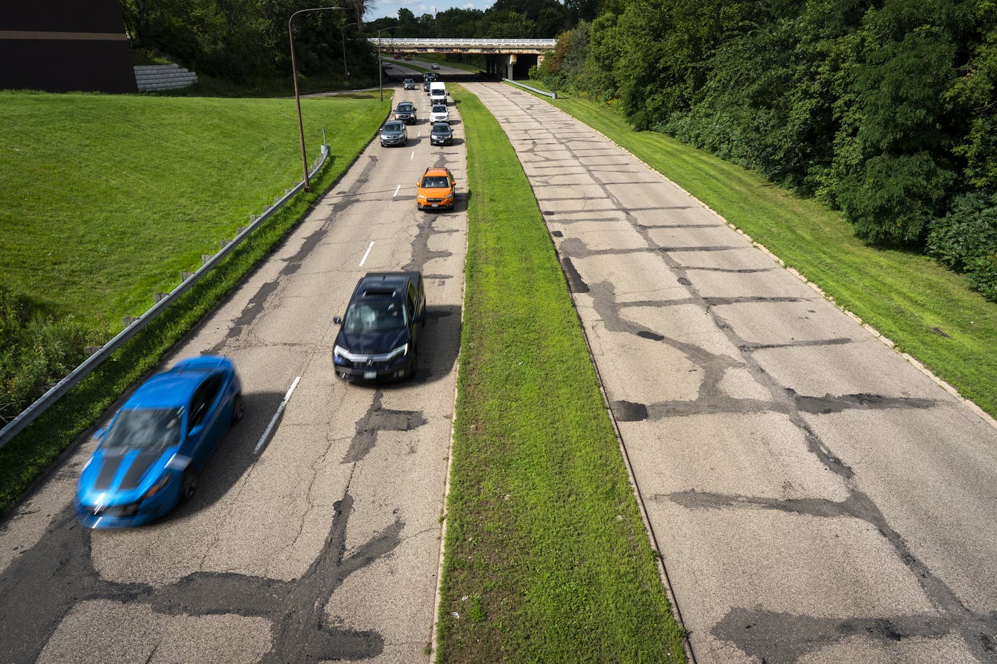 Cars drove on Ayd Mill Road in St. Paul in August.