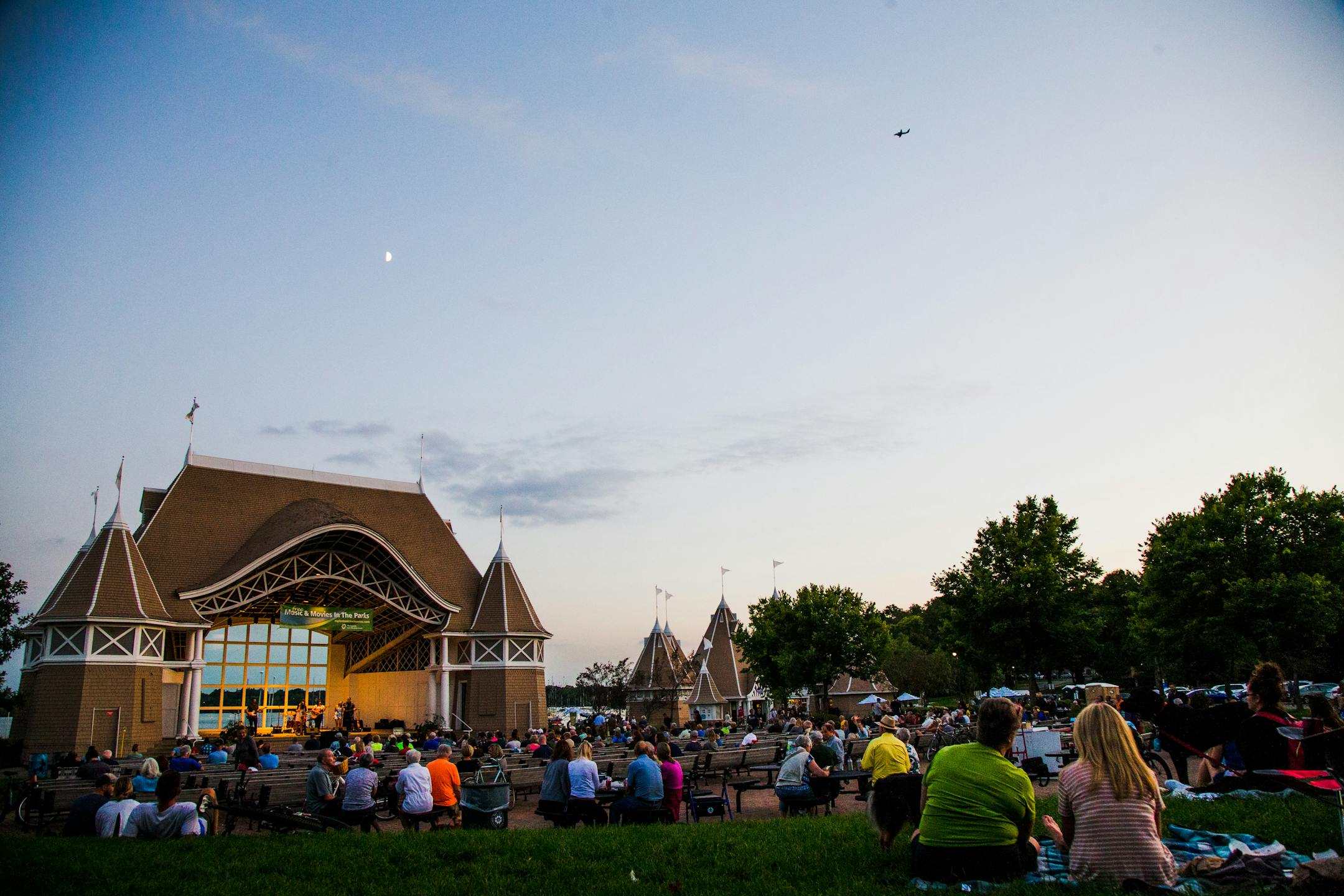 Planes fly over the Lake Harriet Bandshell on approach to Minneapolis/St. Paul International Airport on Tuesday, Aug. 29, 2017.