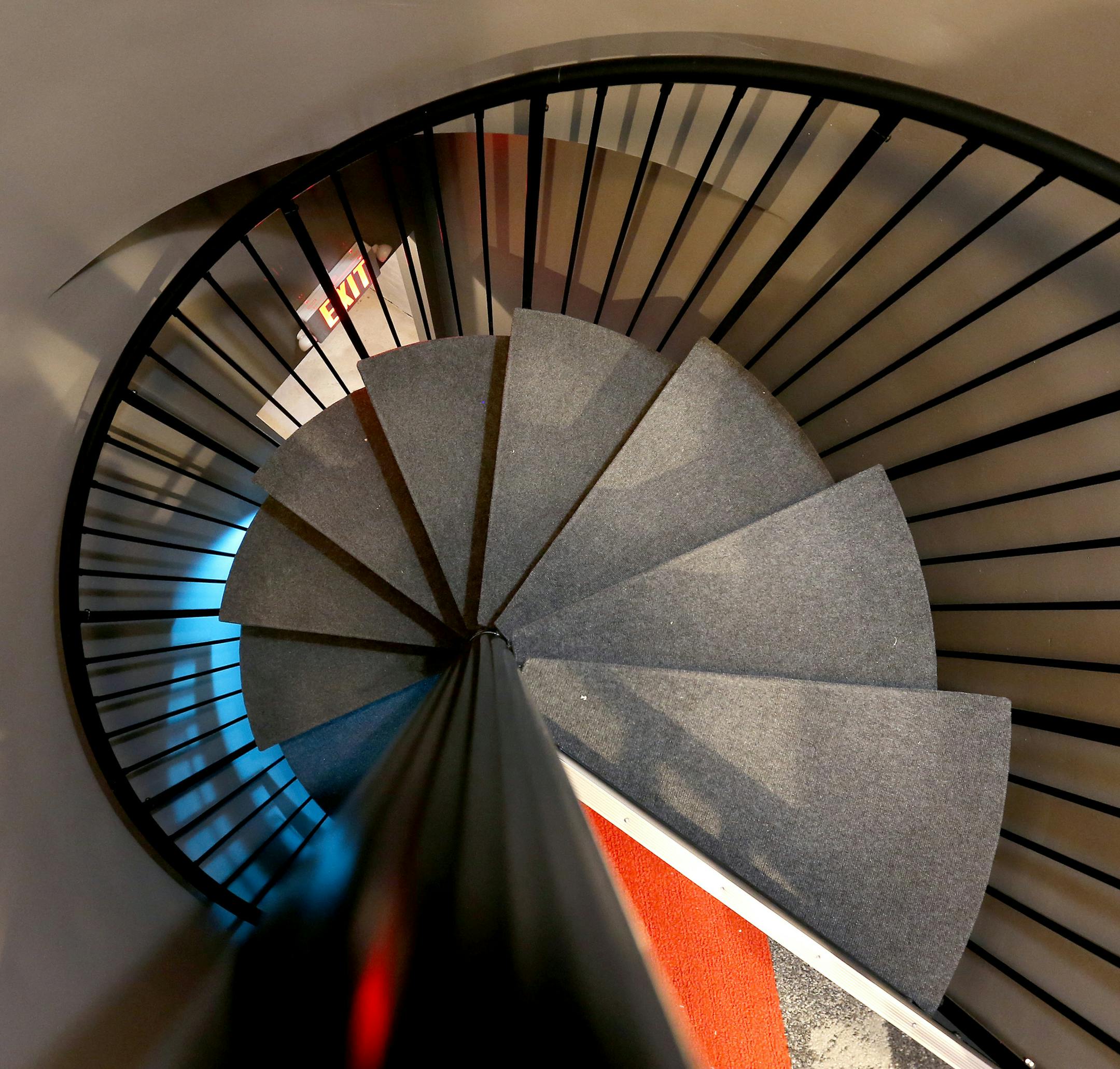 A circular staircase that leads to the backstage area at the Mixed Blood Theatre. ] CARLOS GONZALEZ ï cgonzalez@startribune.com - October 11, 2015, Minneapolis, MN, Mixed Blood Theatre is opening its new season later than usual for a good reason. The venerable Twin Cities Company, has just completed a $1 million renovation of the former firehouse