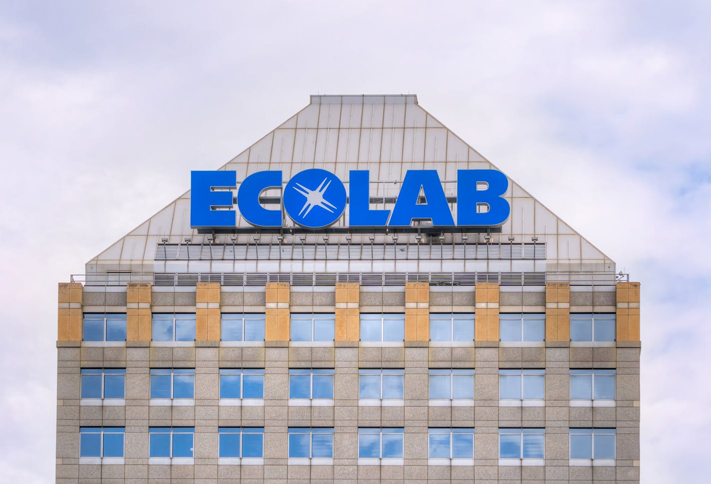 Ecolab corporate headquarters building in St. Paul, Minn. Sales have risen 10-fold for some Ecolab disinfectants that neutralize the novel coronavirus causing a worldwide pandemic. (Ken Wolter/Dreamstime/TNS) ORG XMIT: 1614605 ORG XMIT: MIN2003231657412769