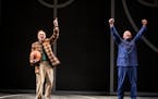 : Lee Sellars (Saul) and Kurt Kwan (Wen Chang) in the Guthrie Theater&#x2019;s production of The Great Leap by Lauren Yee and directed by Desdemona Ch