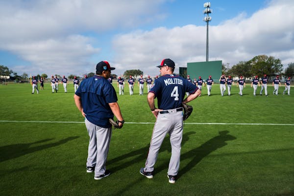 Twin manager Paul Molitor observed the second day to pitchers and catchers workouts.