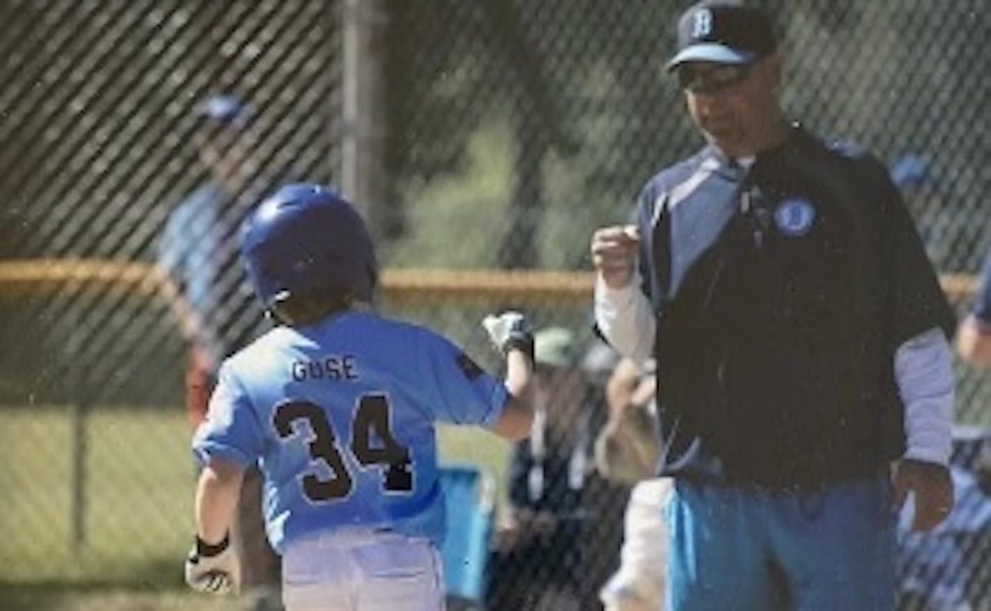 A big moment for the Guse family: Wilson Guse just hit his first over-the-fence home run, earning a fist bump from Dad/third base coach Bryan Guse. More of those moments have been put on hold across the nation with the coronavirus pandemic postponing all youth sports and other such gatherings