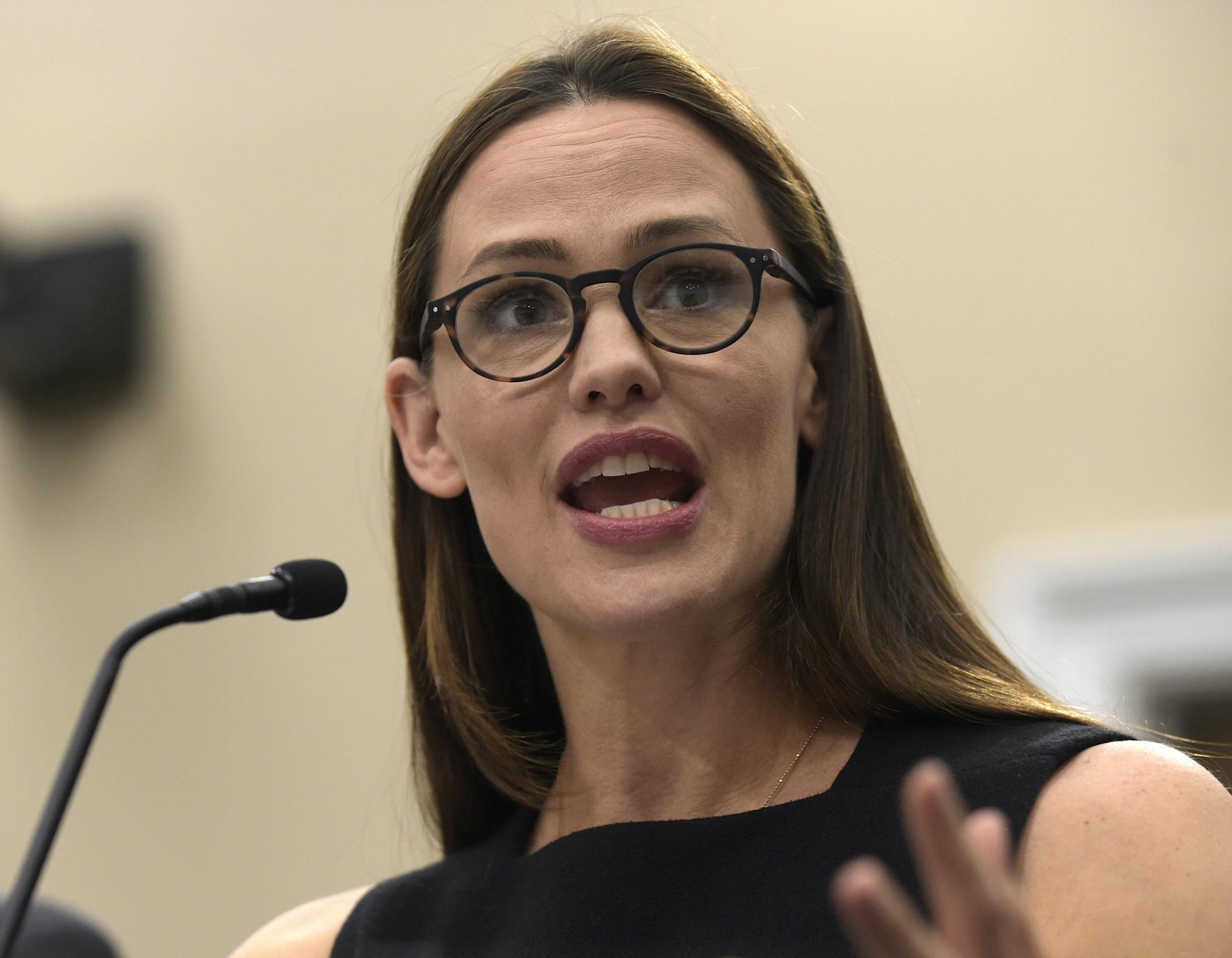 Actress Jennifer Garner, a Trustee for Save the Children, testifies on Capitol Hill in Washington, Thursday, March 16, 2017, before the House Labor, Health and Human Services, Education, and Related Agencies subcommittee hearing to support early childhood education. (AP Photo/Susan Walsh)