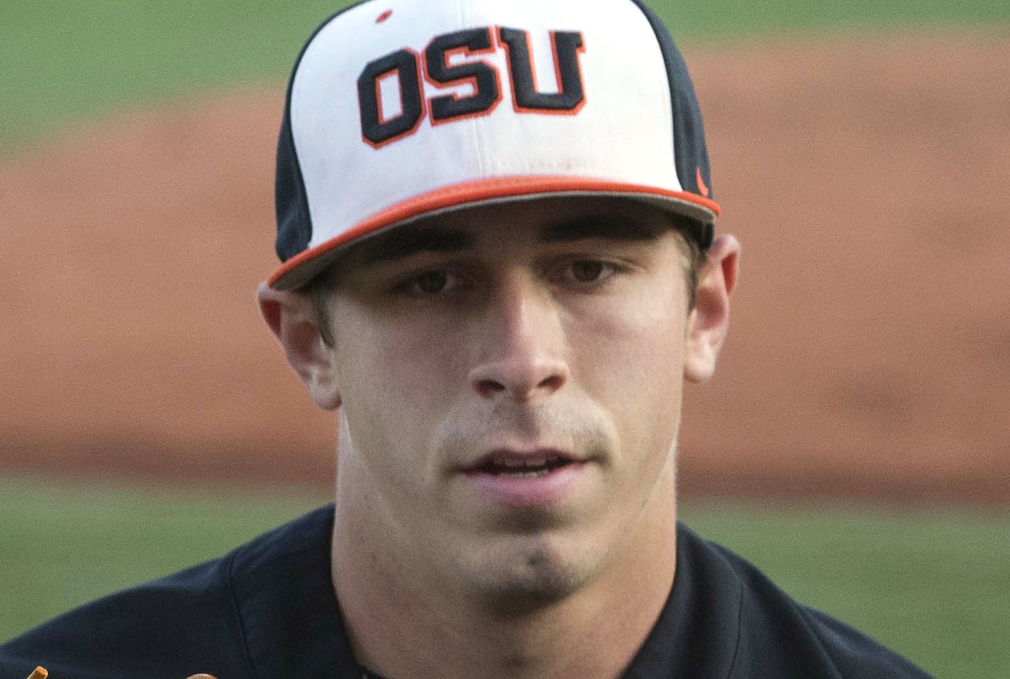 Oregon State pitcher Luke Heimlich, who pleaded guilty to molesting a niece of his when he was 15, in Corvallis, Ore., April 27, 2018. Heimlich, 22, is considered one of the best players in college baseball, but even though he has "always denied anything ever happened&#xee; with his niece, it remains unclear if any major league team will draft him. (Ruth Fremson/The New York Times)