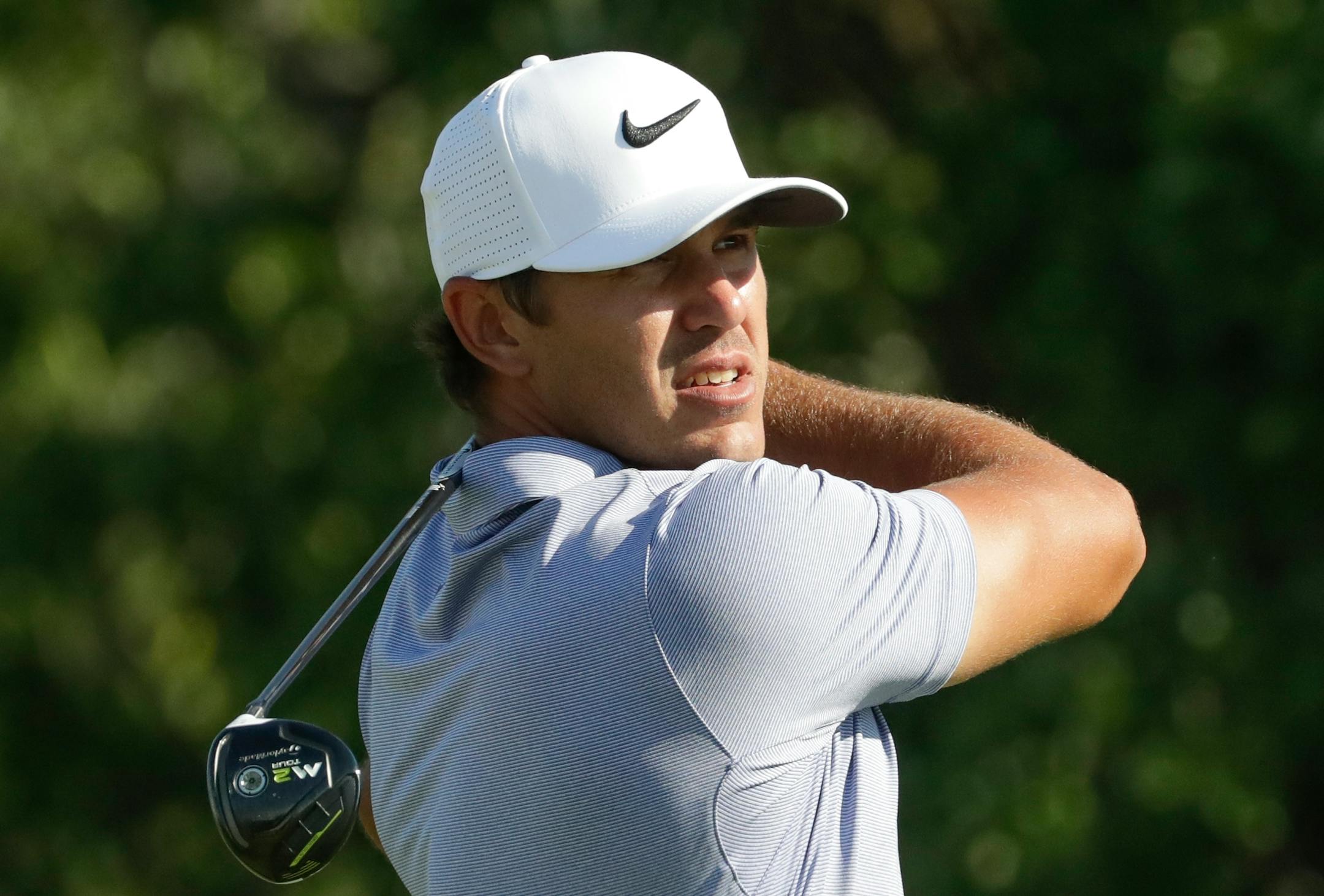 Brooks Kopeka hits a drive on the fourth hole during the second round of the U.S. Open golf tournament Friday, June 16, 2017, at Erin Hills in Erin, Wis. (AP Photo/Chris Carlson)
