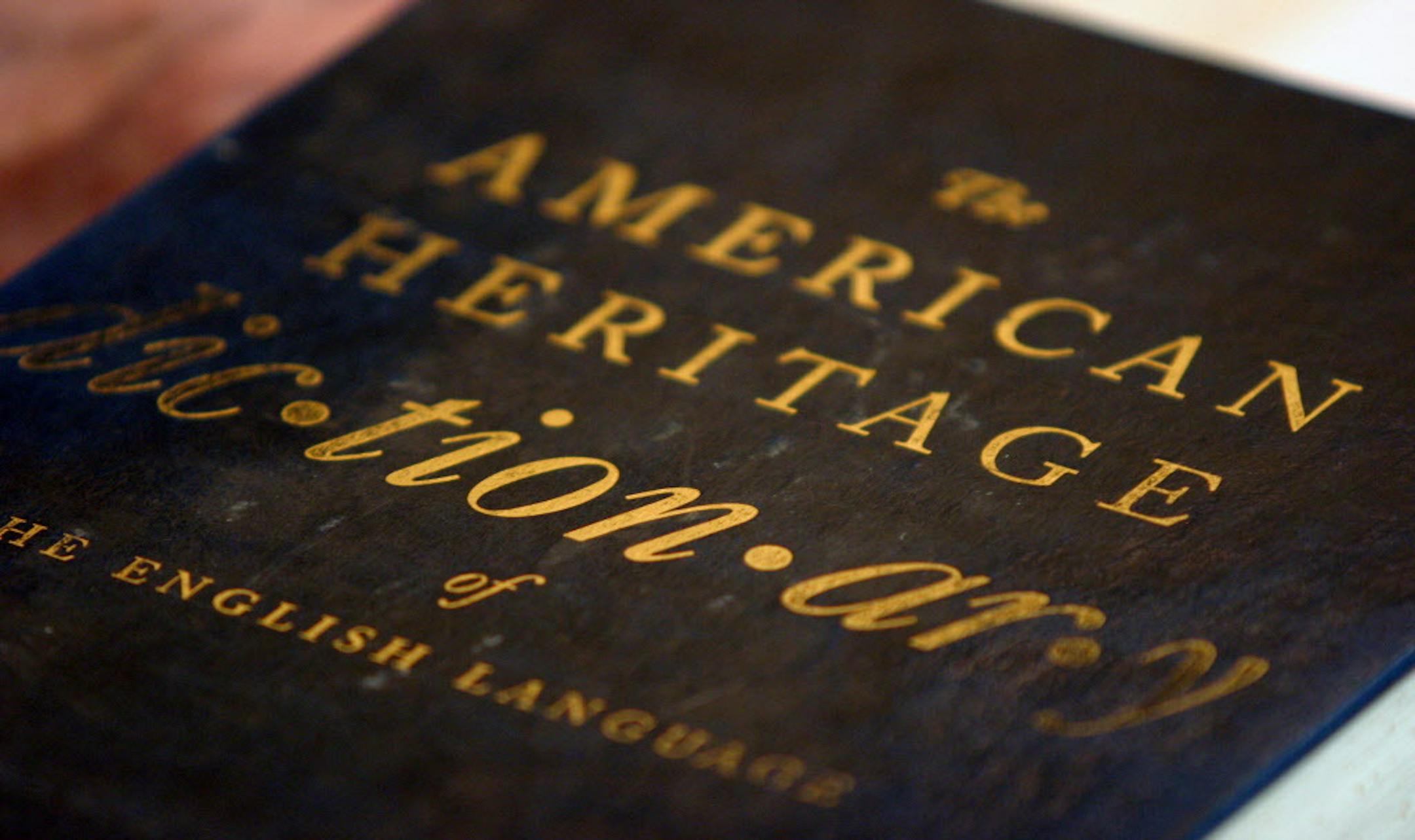 Edina, MN 6/18/2003 - Close at hand during the regular meeting of the Wàrdos is the American Heritage Dictionary of the English Language. // wordos