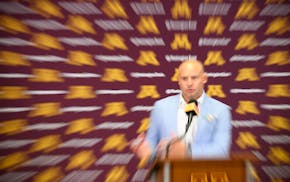 Football coach P.J. Fleck doesn't want rival schools getting interested in his Gophers.