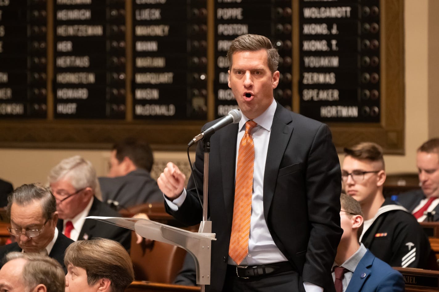 Kurt Daudt, in his first day as House Minority Leader, objected to new temporary rules introduced by the DFL majority that he said violated transparency.