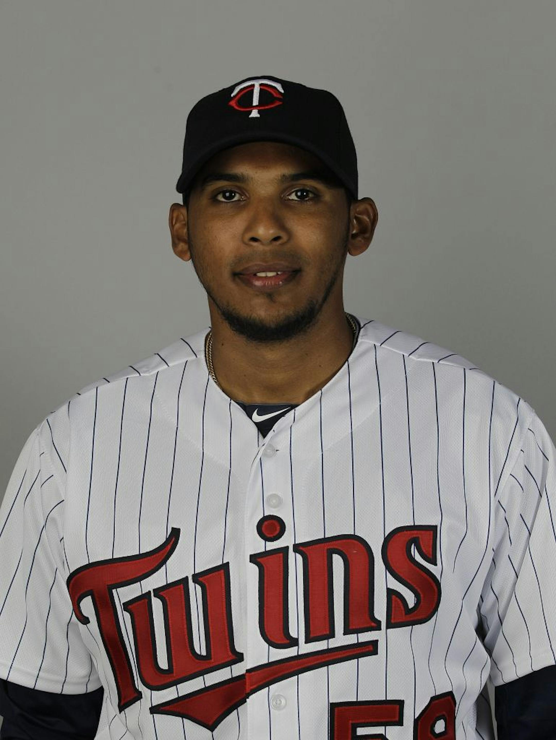 This is a 2012 photo of Esmerling Vasquez of the Minnesota Twins baseball team. This image reflects the Twins active roster as of Monday, Feb. 27, 2012, when this image was taken.