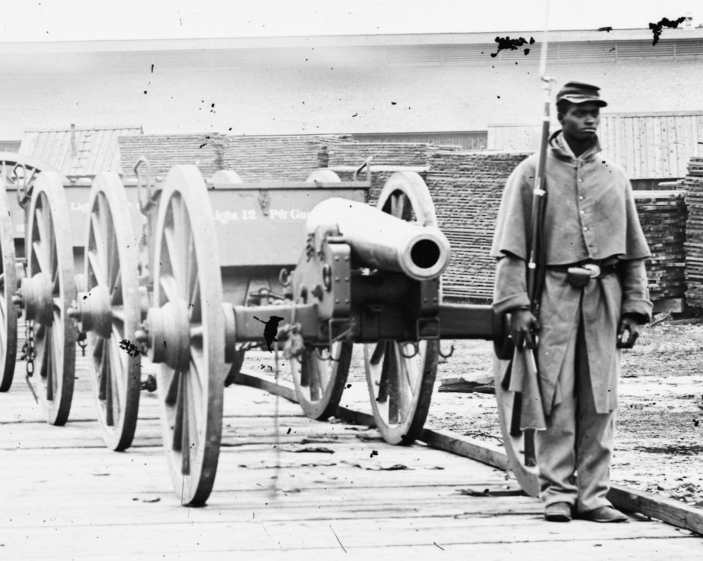 Markus Krueger used this historic photo of an unidentified black solider as his model for a statue honoring Moorhead pioneer Felix Battles, a former slave who volunteered to fight in the civil war and later opened a barber shop in town.