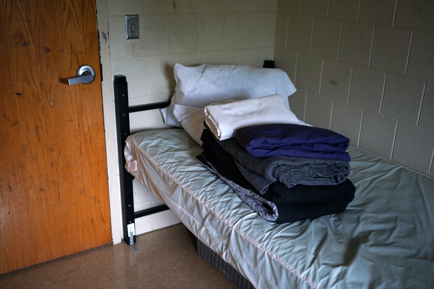 Pillows, sheets, and blankets sat bundled together in one of the bedrooms at St. Joseph's Home for Children. ] ANTHONY SOUFFLE • anthony.souffle@startribune.com