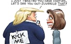 Sack cartoon: Trump vs. Pelosi