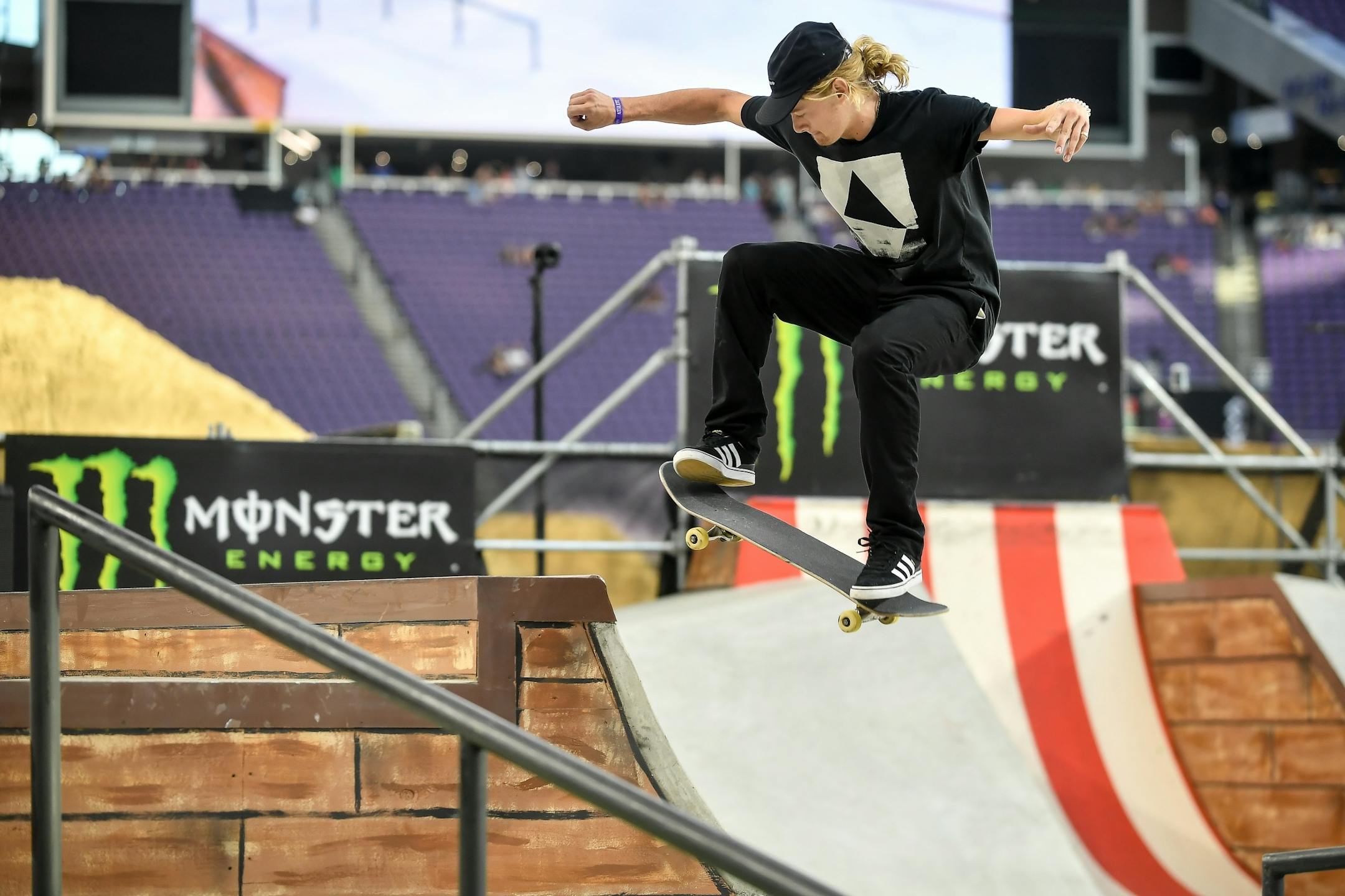 Alex Majerus competed in the men's skateboard street finals Saturday. He placed silver in the event.