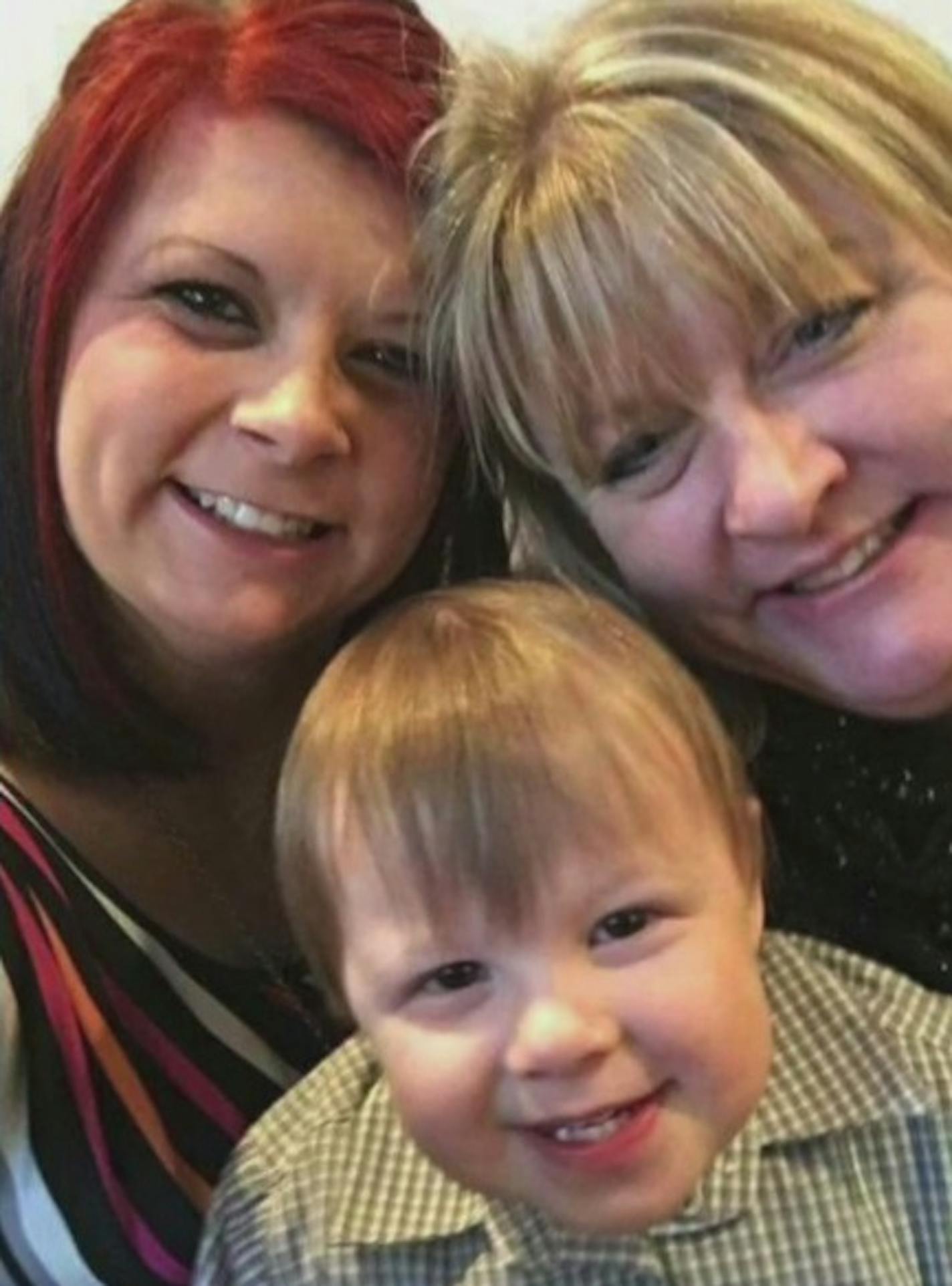 Dylan Bailey, left, Dawn Chiodo, right, and 2-year-old Payton Bailey.