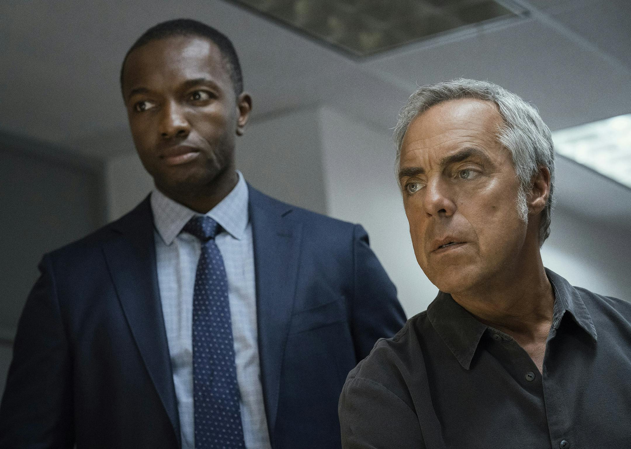 Jamie Hector and Titus Welliver in Season 4 of "Bosch."
credit: Amazon Studios