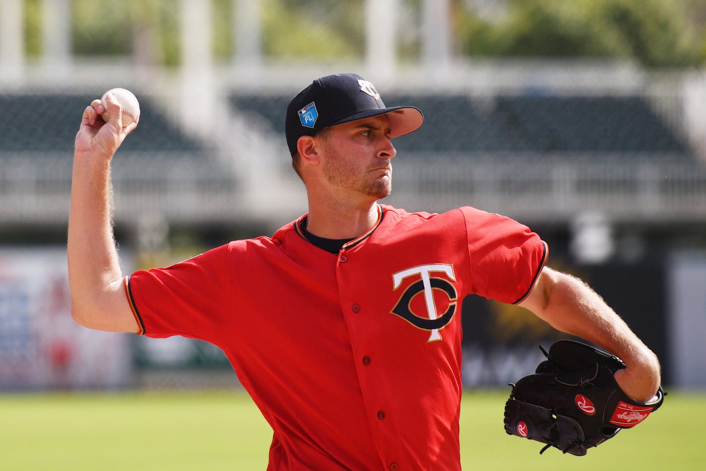 Twins pitcher Jake Odorizzi (12) ] MARK VANCLEAVE &#xef; mark.vancleave@startribune.com * The Tampa Bay Rays played the Minnesota Twins at Hammond Stadium in Fort Myers, Florida on Sunday, Feb. 25, 2018.