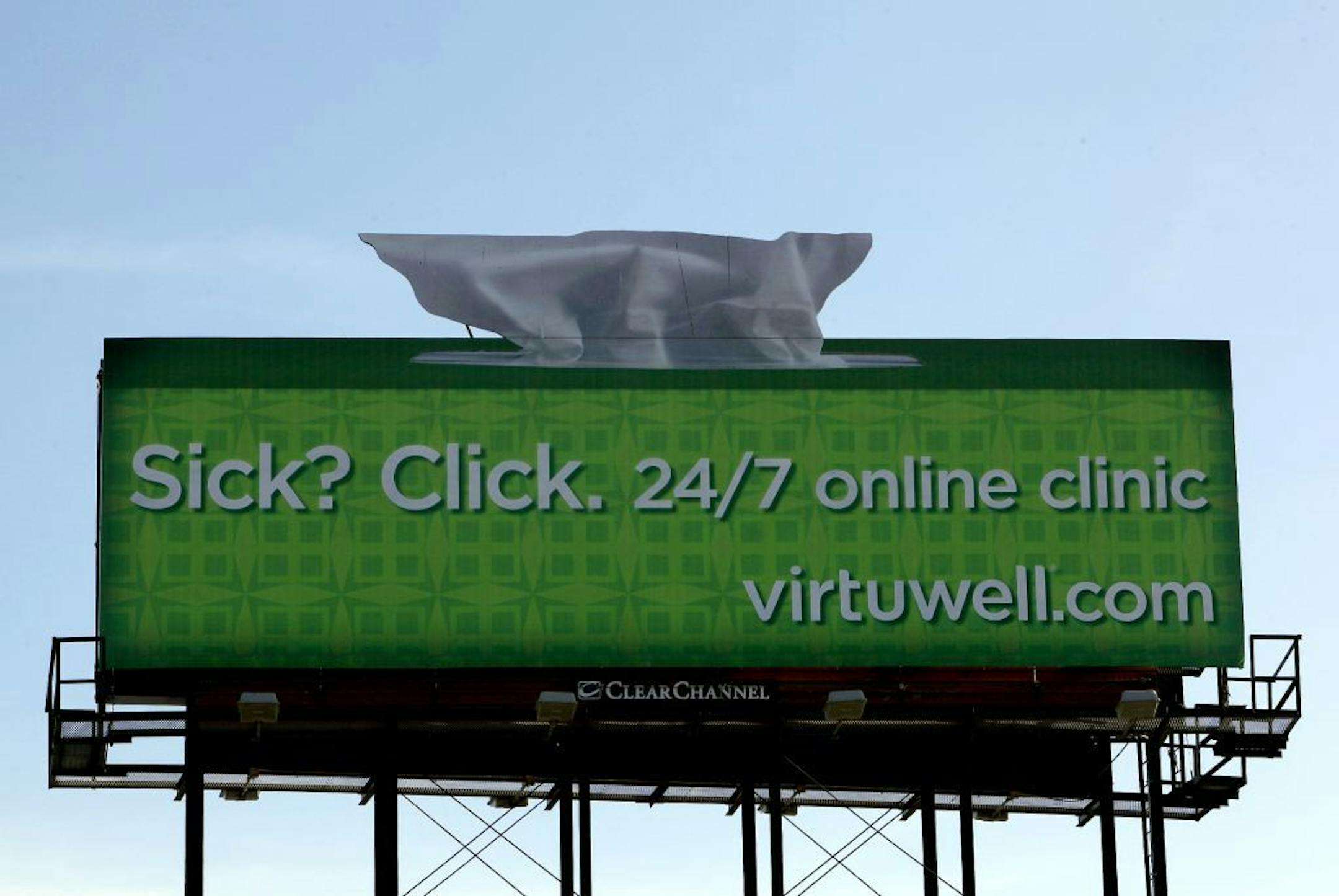 Virtuwell, an online wellness plan operated by HealthPartners that has grown significantly since launching two years ago. This billboard is located close to Washington Avenue and 12th street in Minneapolis, MN. November 21, 2012.