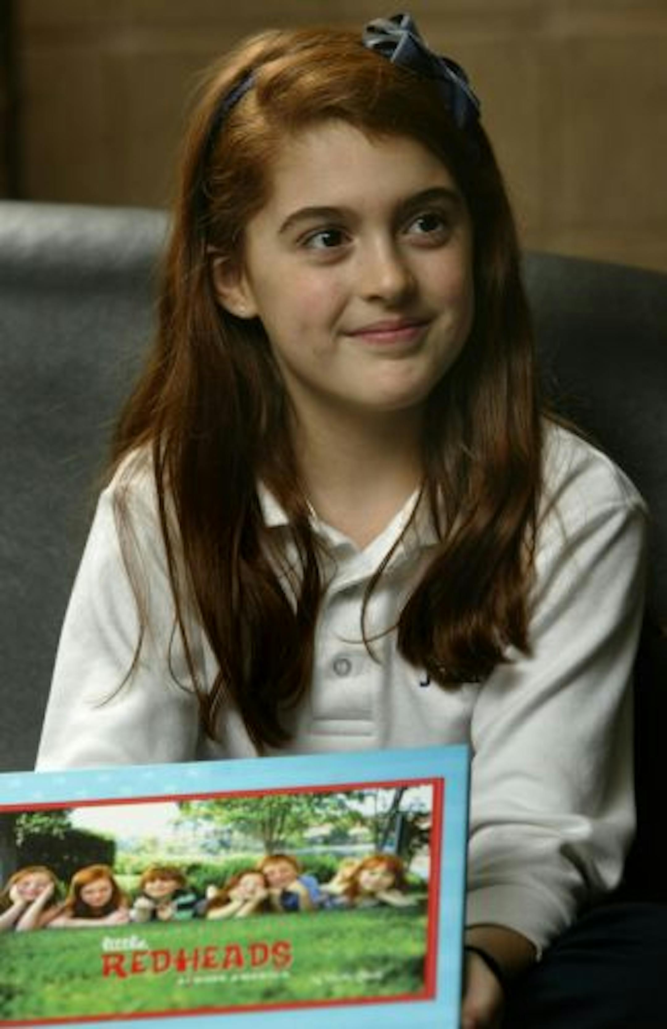 Selena Brills, 10, of Blaine, is among seven Minnesota kids featured in the book "Little Redheads Across America."