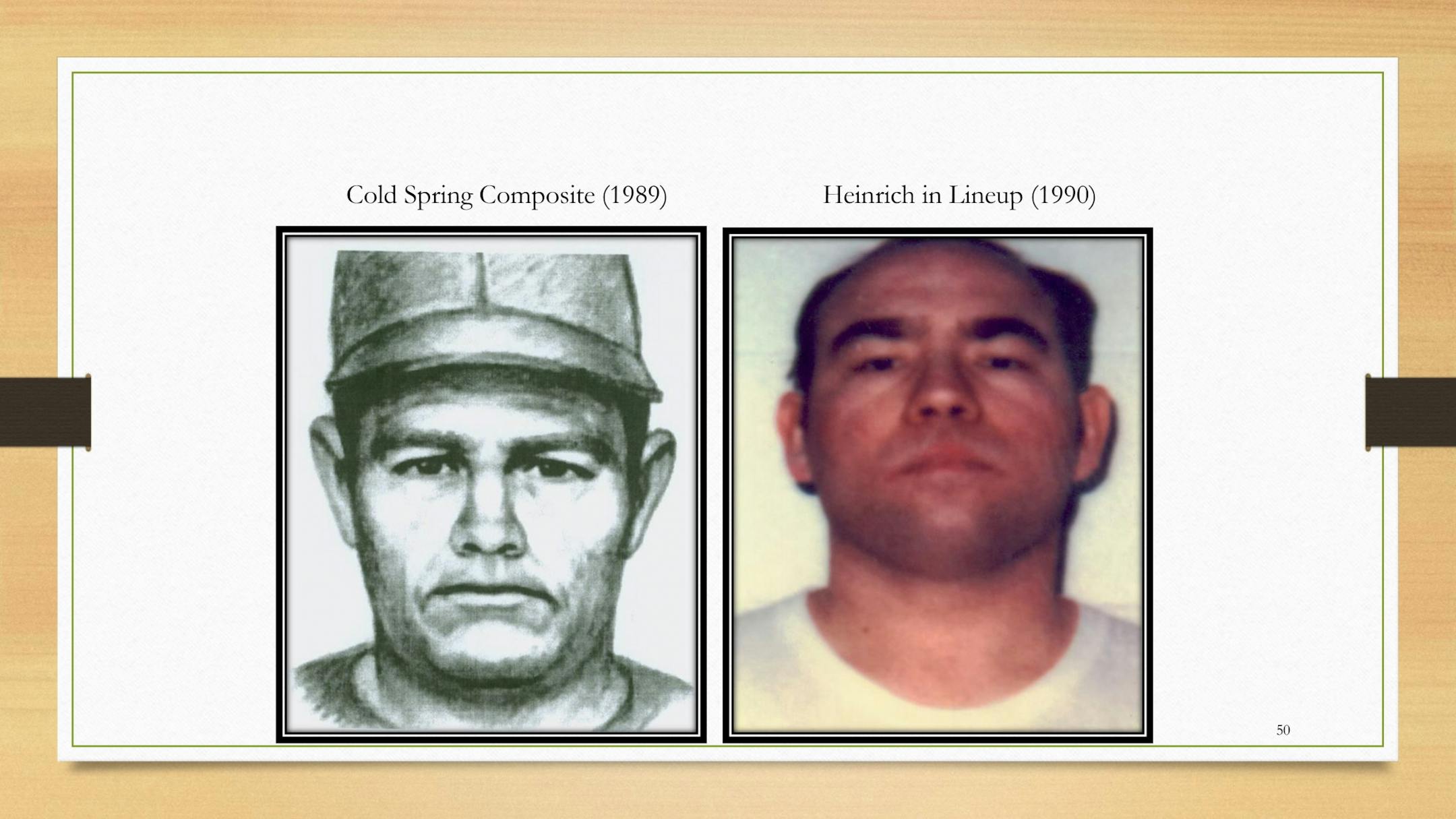 COURTESY STEARNS COUNTY. Composite sketch of the Wetterling abduction suspect, next to Danny Heinrich's lineup shot from 1990.