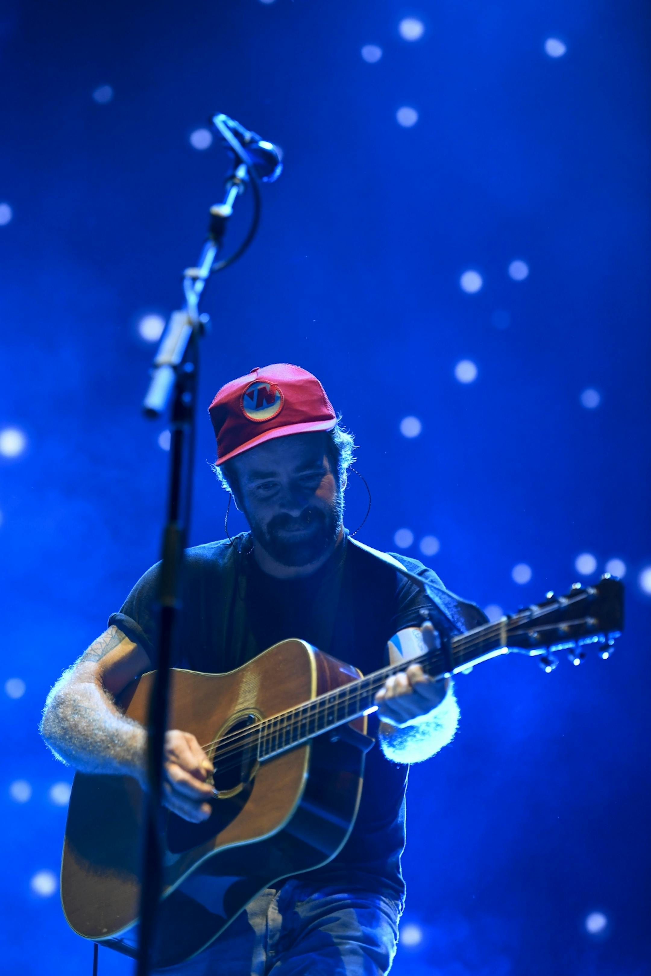 Dave Simonett, lead vocalist an guitarist, performed with Trampled by Turtles Saturday night at the Grandstand.