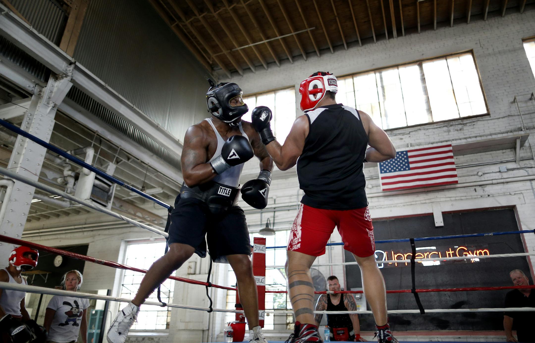 ] CARLOS GONZALEZ cgonzalez@startribune.com July 18, 2013, Minneapolis, Minn., Uppercut Boxing Gym, Feature on a local pro boxer who is trying to make ends meet at his sport. Aaron "Gorilla" Green