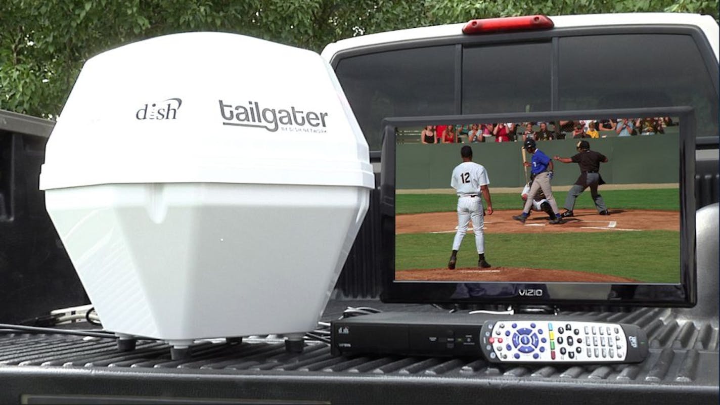 Dish Network's portable satellite TV antenna called the Tailgater is aimed squarely at football fans. The device ($350) weighs 10 pounds and requires a digital receiver ($150) that then hooks up to an HD TV.