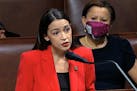 In this image from video, Rep. Alexandria Ocasio-Cortez, D-N.Y., speaks on the House floor, Thursday, July 23, 2020 on Capitol Hill in Washington. Oca