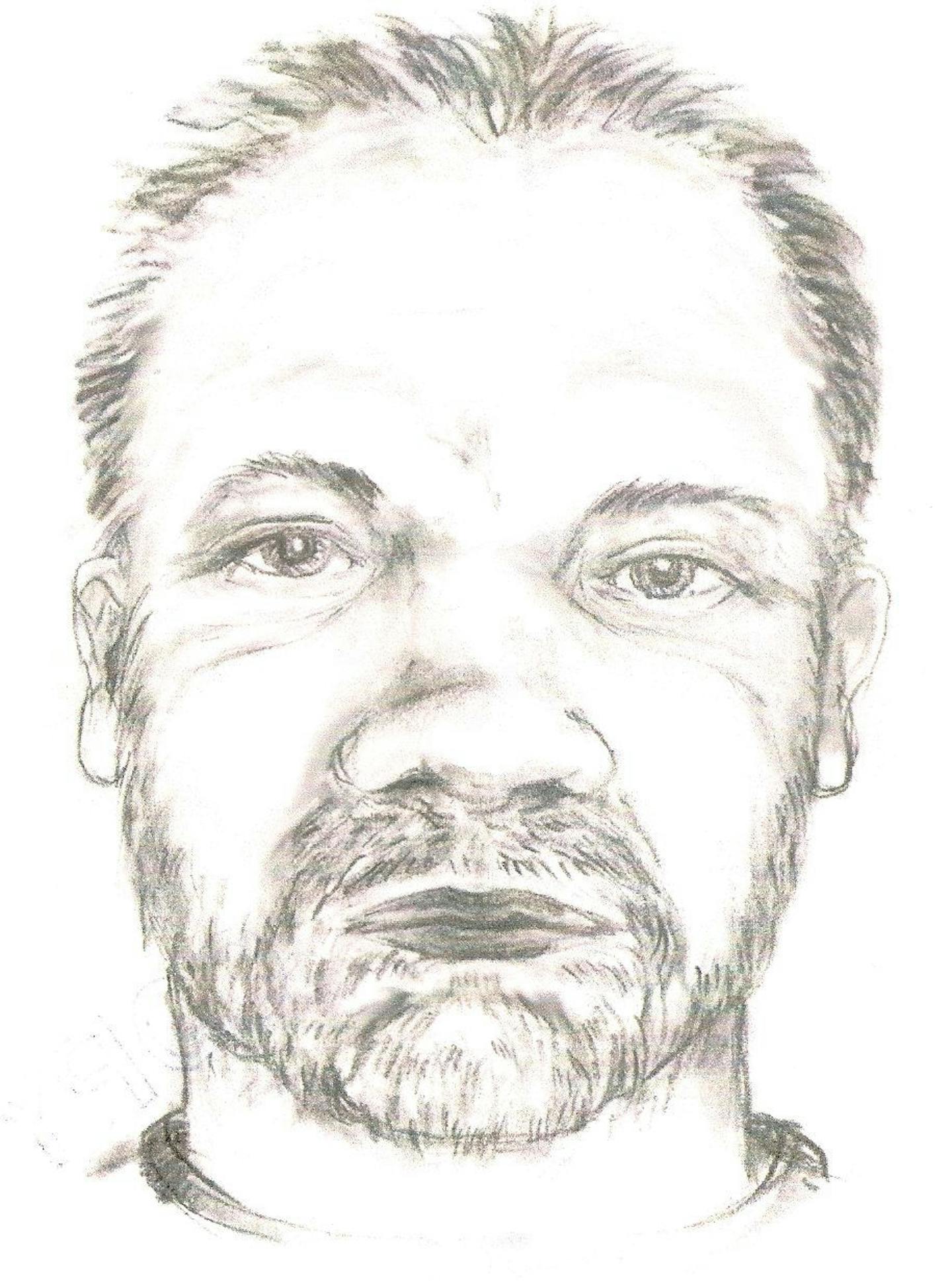 A rendering of a man found in a railroad car in Minneapolis in 2003. More than 400 potential identities have been ruled out.