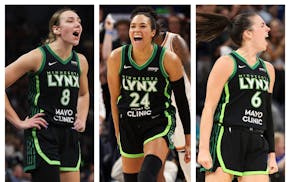 From left, Alanna Smith, Napheesa Collier and Bridget Carleton have much in common, including a mission after the Lynx lost in last season's WNBA Fina