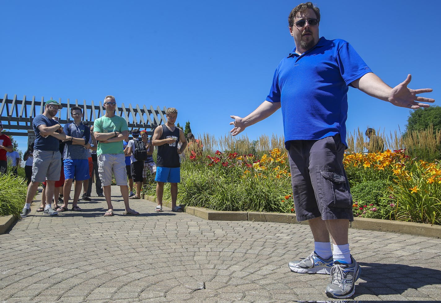 Chris Sternthal, right, speaks to Pok&#xe9;mon Go players after meeting with Eden Prarie City Council members on how to reduce vandalism in the parks. ] Timothy Nwachukwu &#x2022; timothy.nwachukwu@startribune.com Pok&#xe9;mon Go trainers were out in full force in search of rare, new Pok&#xe9;mon at Purgatory Creek Park on Friday, July 29, 2016 in Eden Prarie. Members of Eden Prarie City council contacted Pokemon Go creators, asking them to eliminate Pokestops in the city parks, especially aroun