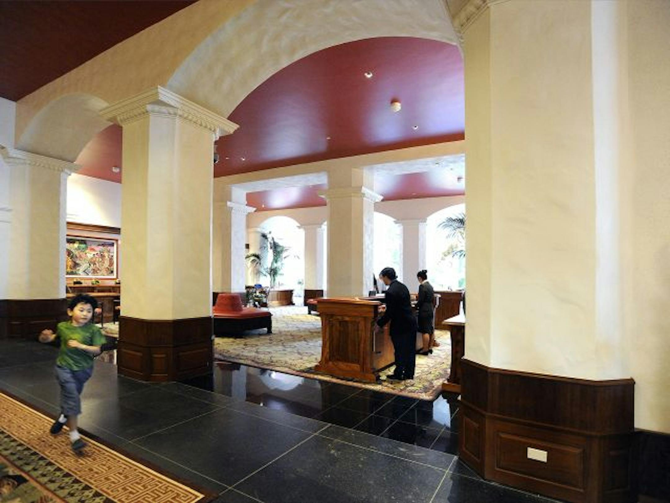 The Royal Hawaiian sparkles after a multimillion-dollar redesign in Waikiki on Oahu Island, Hawaii.