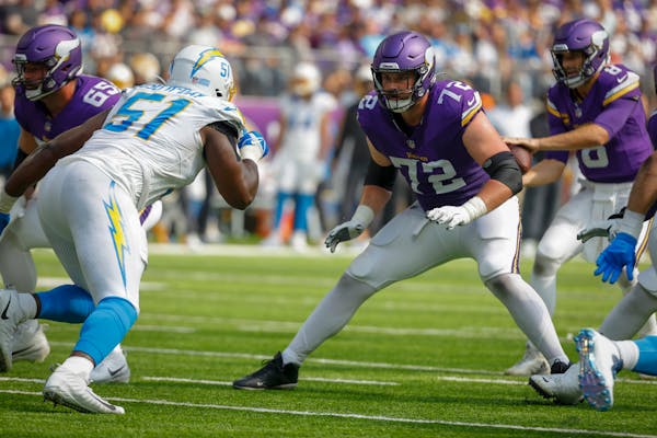 Ezra Cleveland, a 2020 second-round pick, started 49 games at left guard for the Vikings.  