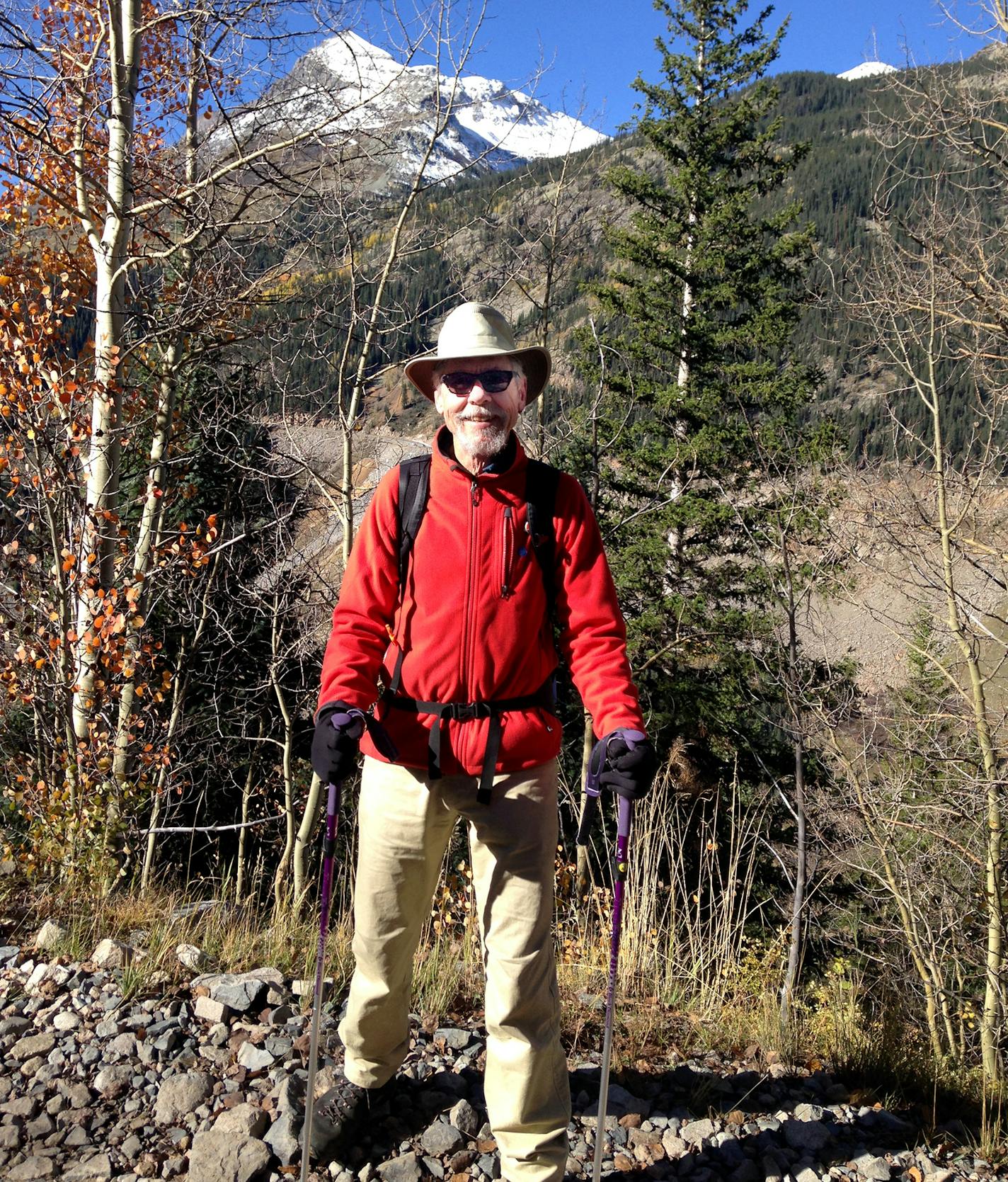 Denis Nagan pauses during a hike in the mountains of Colorado in October, 2014. (photo by Carol Nagan)