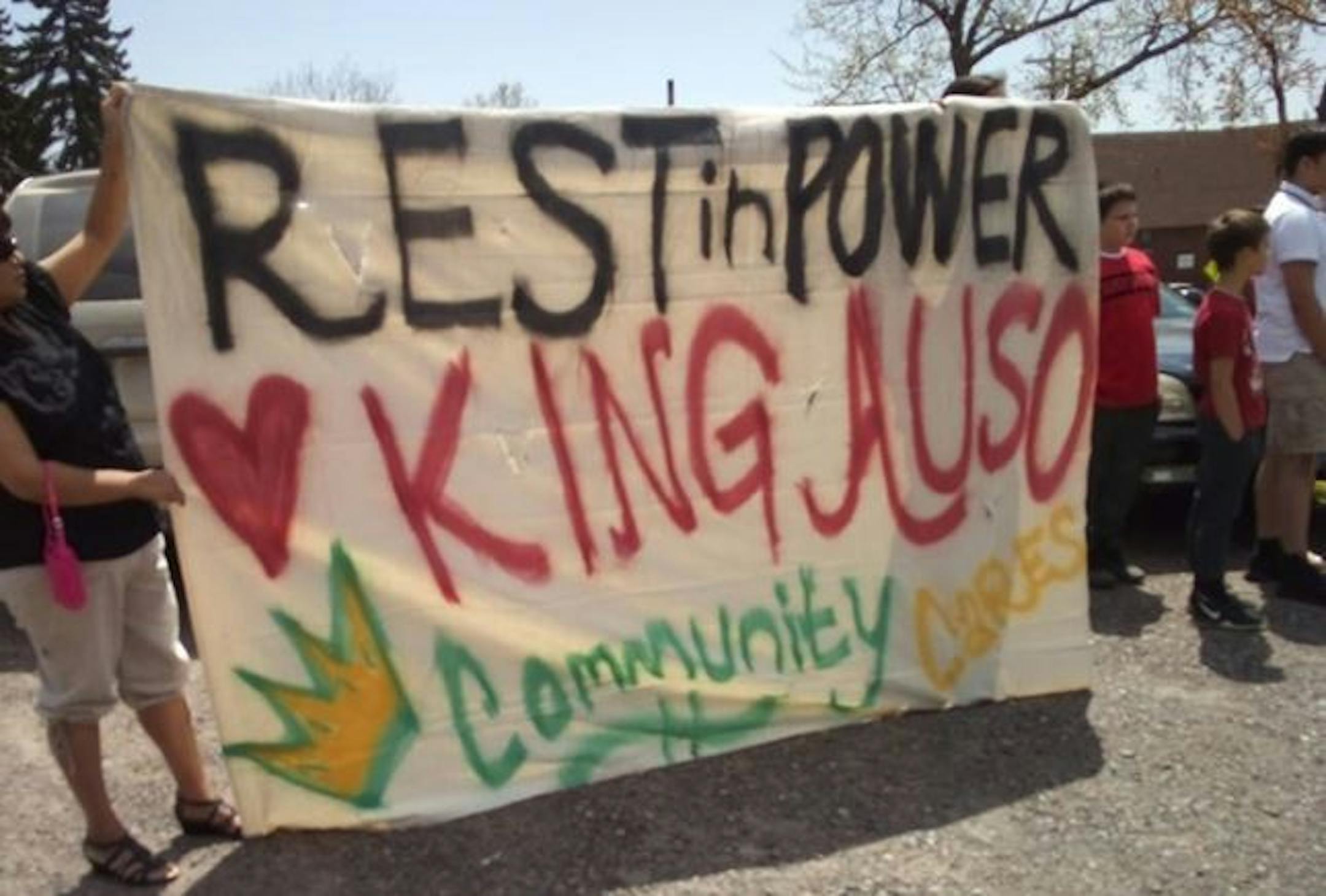 A march and ceremony was held Tuesday in memory of Ausineese Aubin Dufault.
Credit: Provided by Gitchigumi Scouts