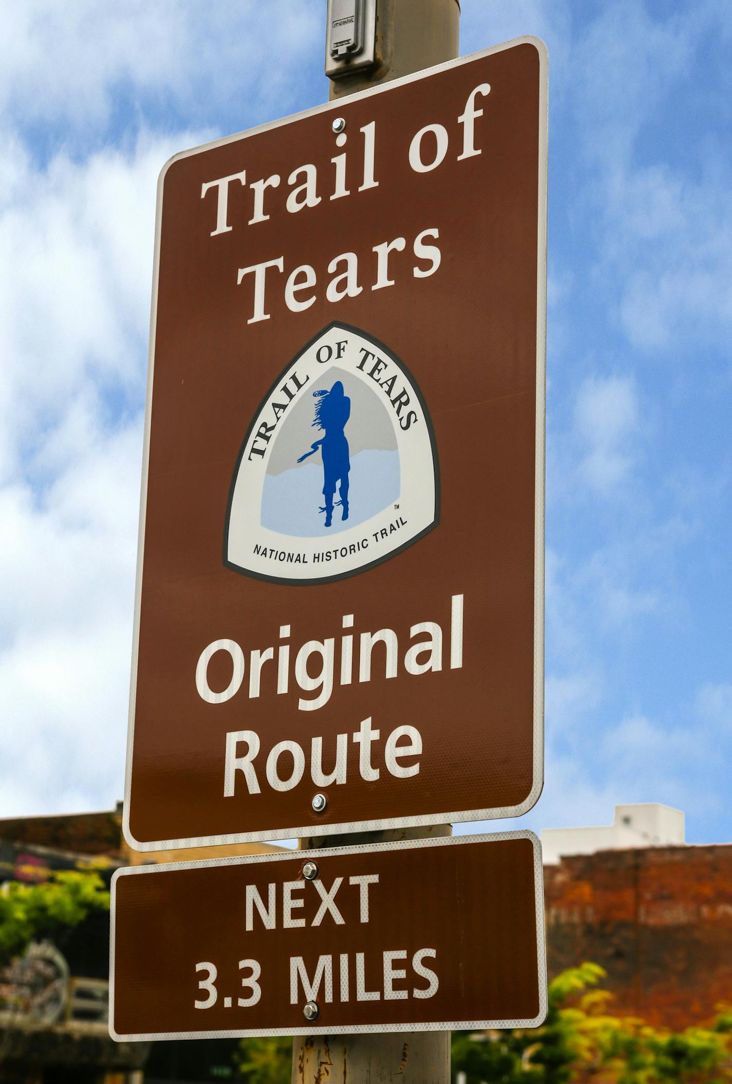 The Trail of Tears Original route sign in Chattanooga, Tenn.