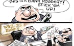 Sack cartoon: Wall Street