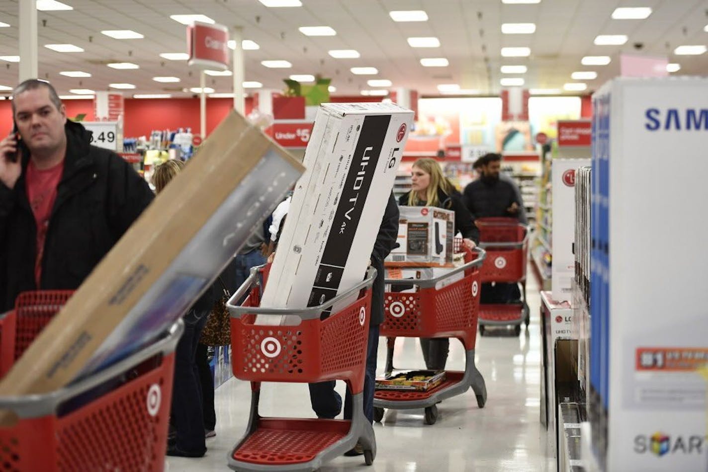 On Thanksgiving night in 2016, many shoppers made their way straight to the big screen televisions after doors opened at the Target in Eden Prairie.