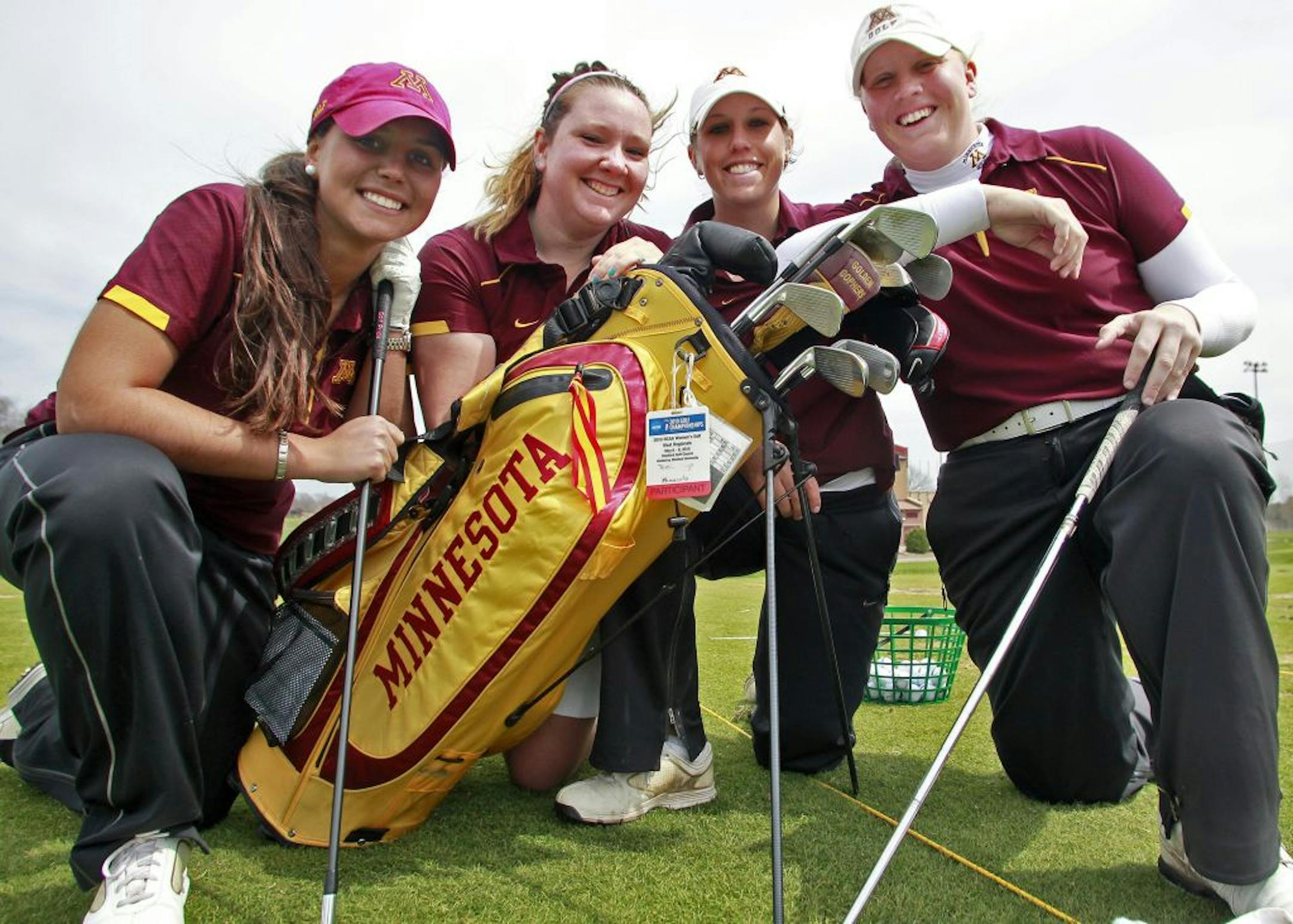 Four seniors on the U women's golf team — (from left) Teresa Puga, Samantha Sommers, Michele Edlin and Mary Narzisi — led the team into the Central Regional.